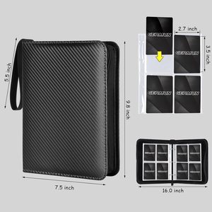 Bán buôn pokemo Ned giao dịch thẻ chất kết dính 4-Pockets zippered <span class=keywords><strong>PU</strong></span> thư mục cho thẻ tín dụng lưu trữ - Product Image 2