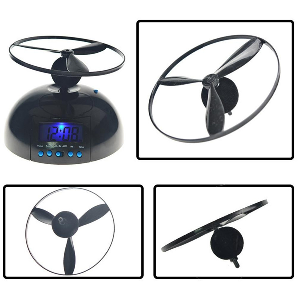 VICASKY Digitale Luie Wekker Rollende Wekker LED Display Slaapkamer Luid Helikopter Schroef - Propeller Klok Vervelende Wekker Vliegende Achterlicht Zonder Batterij
