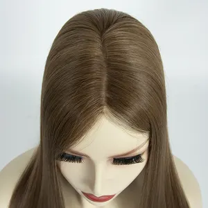 Personalizzazione balayage kosher biondo europeo capelli umani topper in libera parte di seta base di capelli europei