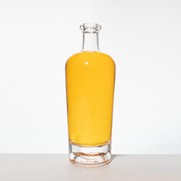 Botella de Vidrio Transparente Redonda Personalizada con Grabado, Capacidades de 700ml/375ml/750ml, Tapa de Rosca para Whisky, Vodka, Tequila, Ron y Licores
