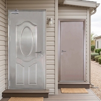 Porte extérieure principale en acier creux à ouverture latérale pour conteneur, résistante au feu, pour usage en bâtiment portable et maison mobile