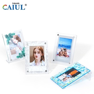3 Inch Magnet Acrylic Hollow <strong>Photo</strong> <strong>Frame</strong> Ins Style Fashion Corrugated Transparent <strong>Photo</strong> Stand Made Plastic - Product Image 5