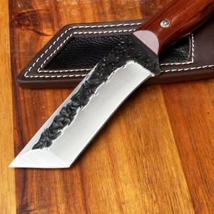 มีดคุณภาพสูงสำหรับการต่อสู้และกิจกรรมกลางแจ้ง ปรับแต่งได้ตามต้องการ ผลิตตามแบบ OEM/DIY ใบมีดสแตนเลส พร้อมปลอกไม้ รับประกัน 1 ปี - Product Image 4