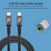 Câble USB4 240W PD 3.1 40 Gbps Transfert de données haute vitesse USB C vers USB C Compatible vidéo 8K 60Hz avec TB4/TB3 Cordon tressé