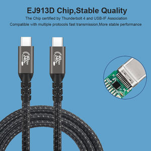 สาย USB4 240W PD 3.1 40Gbps ความเร็วสูง USB C TO USB C CABLE 8K 60Hz Video เข้ากันได้กับ TB4/TB3 braided CORD - Product Image 4