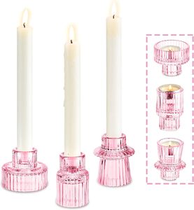 Bougeoir à <span class=keywords><strong>bougie</strong></span> conique en verre <span class=keywords><strong>rose</strong></span> fête mariage décoration Table pièce maîtresse pilier photophore bougeoir <span class=keywords><strong>bougie</strong></span> votive - Product Image 1