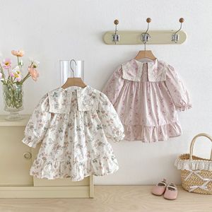 Nuovi Vestiti Primaverili 2026 per Bambine in Cotone Floreale, Stile Coreano, Abito Principessa con Colletto, Gonna Versatile per Bambine - Product Image 2