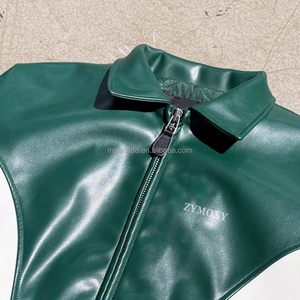 Custom Clothing Manufacturer Leather <b>Jacket</b> Vintage Streetwear <b>Zip</b> <b>up</b> <b>Jacket</b> With Lining Cotton Pu Leather <b>Jacket</b> - Product Image 3