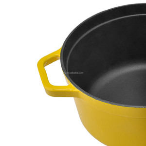 Casserole ronde grande capacité à double poignée, en fonte émaillée antiadhésive, type Dutch Oven - Product Image 2