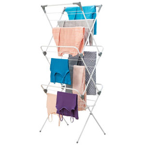 Portable grand métal pliable mobile <span class=keywords><strong>sèche</strong></span>-vêtements debout pliable blanchisserie vêtements étendoir support - Product Image 1