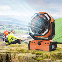 Ventilateur de Camping Solaire d'Extérieur, Batterie 30000 mAh, Ventilateur Rechargeable USB à Vitesse Continue, Ventilateur de Bureau/Table Rafraîchissant avec Power Bank