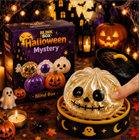 Jouet anti-stress fantaisie en forme de boulette effrayante d'Halloween, à rebond lent, en boîte cadeau, pour fêtes, marque JD