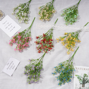 Bouquet artificiel de fleurs de gypsophile en caoutchouc souple simulé, moulé par injection, fait main, pour décoration de mariage - Product Image 1
