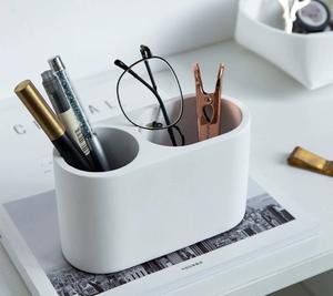 Portalápices de cemento de estilo nórdico, adorno de almacenamiento de escritorio Simple creativo que cumple con la estética INS - Product Image 4