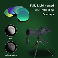 Longue-vue zoom 20-75x60 avec prisme BK7 et objectif large de 60 mm pour l'observation des oiseaux, l'astronomie et l'exploration en extérieur
