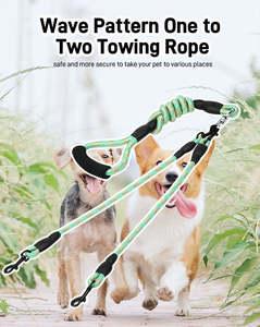 Guinzaglio Doppio per Cani Hiphoppet, Resistente, Senza Grovigli, in Nylon, con Doppia Impugnatura Imbottita, Regolabile, per Passeggiate all'Aperto, Alta Qualità - Product Image 3