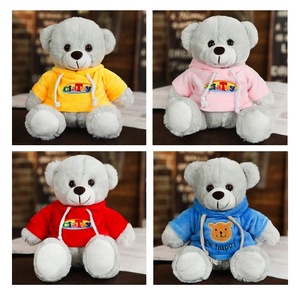 OEM produttore personalizzato peluche cappuccio <span class=keywords><strong>orsacchiotto</strong></span> t-shirt all'ingrosso giallo verde rosa rosso blu <span class=keywords><strong>viola</strong></span> blu <span class=keywords><strong>orsacchiotto</strong></span> con vestiti - Product Image 6