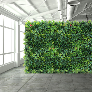 Alta calidad 100cm x 100cm de césped artificial pared con flores y hojas de color verde de hierba pared artificial - Product Image 3
