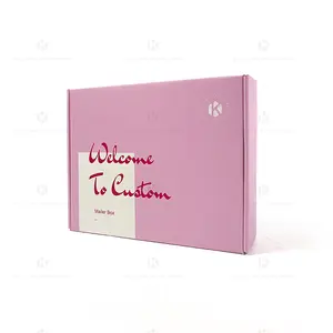 Kotak pengiriman Cardboard Pink Mailer kemasan parfum kosmetik cetak kustom