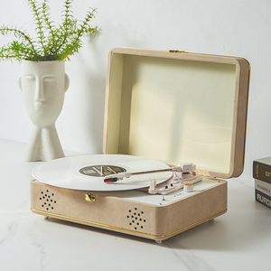 Vente en gros de gramophone classique, tourne-disque <span class=keywords><strong>33</strong></span>, 45, 78 <span class=keywords><strong>tours</strong></span>, fonction d'arrêt automatique, base en bois, boîte à musique pour cadeau d'anniversaire - Product Image 4