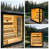 Sauna Uap Basah Elektrik Portabel Modern Terlaris dari Kayu Pinus untuk Kamar Mandi, Dalam & Luar Ruangan, Terapi Detoks Pribadi, Relaksasi, Spa Rumah