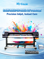 Impresora UV de rollo a rollo MyColor de 1.6m y 1.8m con cabezal I3200 para vinilo, lona flexible y pancartas, automática para uso exterior