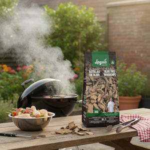 Copeaux de bois d'olivier de haute qualité LEGUA espagnol (brisures) Sac de 3 kg pour barbecue Cuisson et fumage Rapide et propre 4% de cendres - Product Image 3