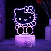 Dessin animé kitty petite veilleuse led lampe de table 3d créative