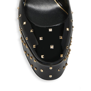 Personnalisé Nouveau Dernier Design Taille 35-43 Brevet Femmes Plateforme Talon Haut Sangle Cheville Rivet Pompes - Product Image 3