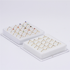 20PCS 2mm Round Crystal Gold Color Nose <span class=keywords><strong>Ring</strong></span> para Mulheres Homens Plain 10 MM Soft Bendable Nose Piercings Hoop Boxed Jewelry 22G - Product Image 4