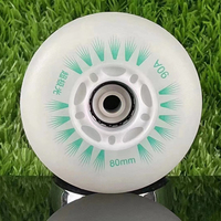 Roues de patins à roulettes lumineuses 60mm à 125mm en PU, roues de remplacement magnétiques clignotantes pour patins à roulettes, vente en gros OEM ODM personnalisée