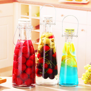 ขวดแก้วพร้อมจุกพร้อมฝาแกว่งขนาด250มล. 500มล. สำหรับชงไวน์เบียร์ - Product Image 2