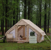Grande tente de camping gonflable, résistante au vent et à la pluie, équipement de plein air familial pour une utilisation de nuit