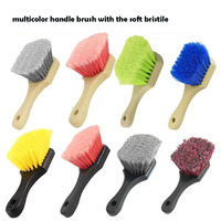 Brosse de nettoyage de pneus en nylon PP imperméable, écologique, avec impression de logo facile et filaments en fleur