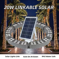 Projecteur LED solaire annulaire 20W 25W en alliage d'aluminium, connectable, étanche IP65, pour extérieur, détection crépusculaire, pour arbres, jardins et paysages, idéal pour palmiers