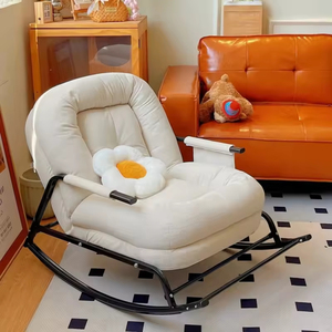High Quality Modern Velvet Fabric Rocking Chair <b>Single</b> Recliner Comfortable Chaise Lounge Living Room Hotel Lazy-Relax Features - Product Image 3