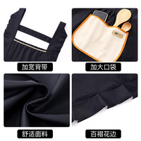Tablier de cuisine imperméable robuste avec logo personnalisé, résistant à l'huile, pour la restauration, pour femme, taille ajustable, plusieurs poches, Nouveauté 2026