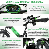 Vélo électrique tout-terrain Yangor Fatbike 20 pouces avec batterie lithium 48V 35Ah double batterie pour les trajets urbains