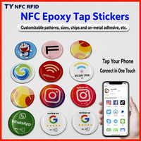 Autocollant NFC en époxy 13,56 MHz avec puce 1K, étiquette adhésive personnalisable pour l'automatisation des appareils