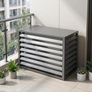 Nouvelle Housse de <span class=keywords><strong>Climatiseur</strong></span> Extérieure en Aluminium Style Persienne, Étanche aux Intempéries, avec Grille de Ventilation Découpée au Laser 3D - Product Image 2