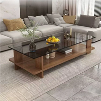 Table basse compacte pour le thé et le café, design nordique moderne, verre trempé transparent, rangement durable, meubles de salon pour la maison