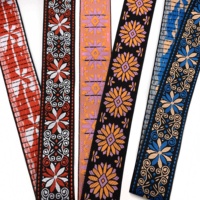 Accessoires vestimentaires en jacquard 100 % polyester, style ethnique exquis, personnalisés par le fabricant, avec motifs uniques
