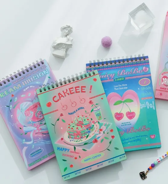 Sweetheart series gulungan Korea waktu manajemen buku jadwal sederhana lucu buku perencana 2024-2025 warna pastel