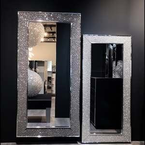 Modern Custom <strong>Bathroom</strong> Salon Wall <strong>Mirror</strong> with Touch Switch Crystal Decor 4mm <strong>Silver</strong> <strong>Mirror</strong> Wall Mounted - Product Image 4