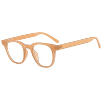 Lunettes unisexes rondes anti-lumière bleue, monture épaisse noire, verres transparents, lunettes d'ordinateur, monture optique anti-lumière bleue tendance