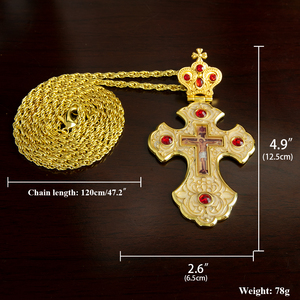 HT Fashion Croce Pettorale Ortodossa con Crocifisso di Gesù Icona Religiosa per Sacerdote Pastore Vescovo Regalo Spirituale per la Chiesa - Product Image 2