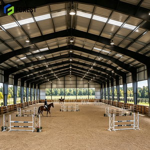 Pavillon sportif modulaire en acier résistant à la corrosion pour l'équitation, avec toit haut et couverture pour l'entraînement des chevaux - Product Image 1