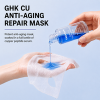 Masque facial hydratant GHK-Cu enveloppé d'essence de cuivre, masque en feuille hydratant au peptide de cuivre pour le soin de la peau du visage