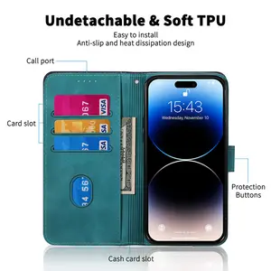 Retro Vintage Wallet Leather Case For Iphone 14 13 Mini 12 Pro Max 11 X Xs Xr 7 8 6 6s Plus Flip Cover Pouch Mobile Phone Case