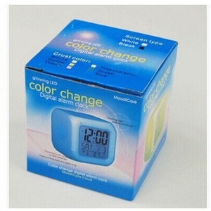 Square LED <b>Digital</b> Desk <b>Clock</b> Color Changing Alarm <b>Clock</b> With Date And Temperature Display - Product Image 3